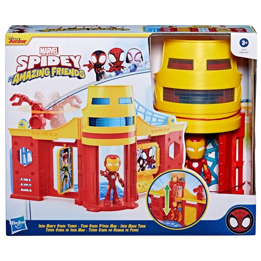 Spidey and His Amazing Friends Stark Tower Playset, Includes Iron Man Super Hero